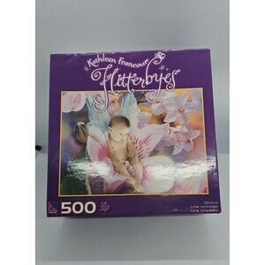 500 Piece Puzzle Flitterbyes Happy Hollyhocks‎ Baby Fairy Kathleen Francour *New